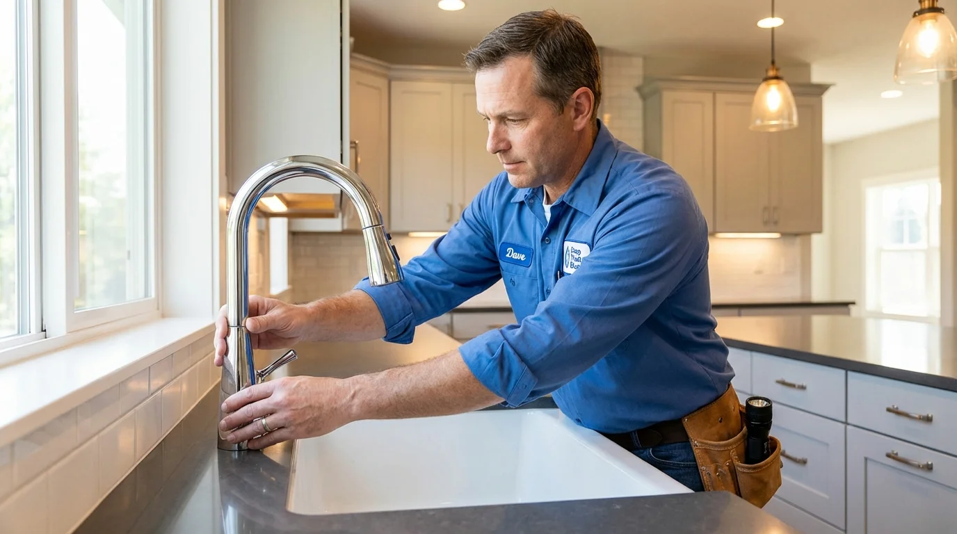 Kitchen faucet installation by Johns Plumbing LLC in Mishicot